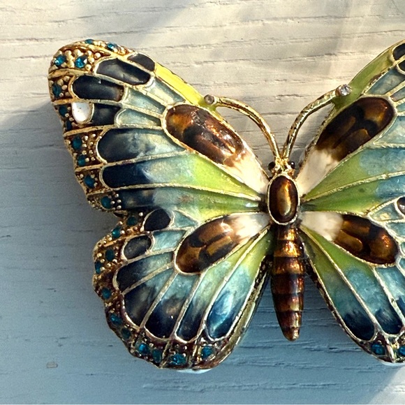 Colorful Butterfly jewelry box with stones Brand New - Picture 10 of 11